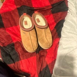 UGG Brown Suede Footwear with Red Trim